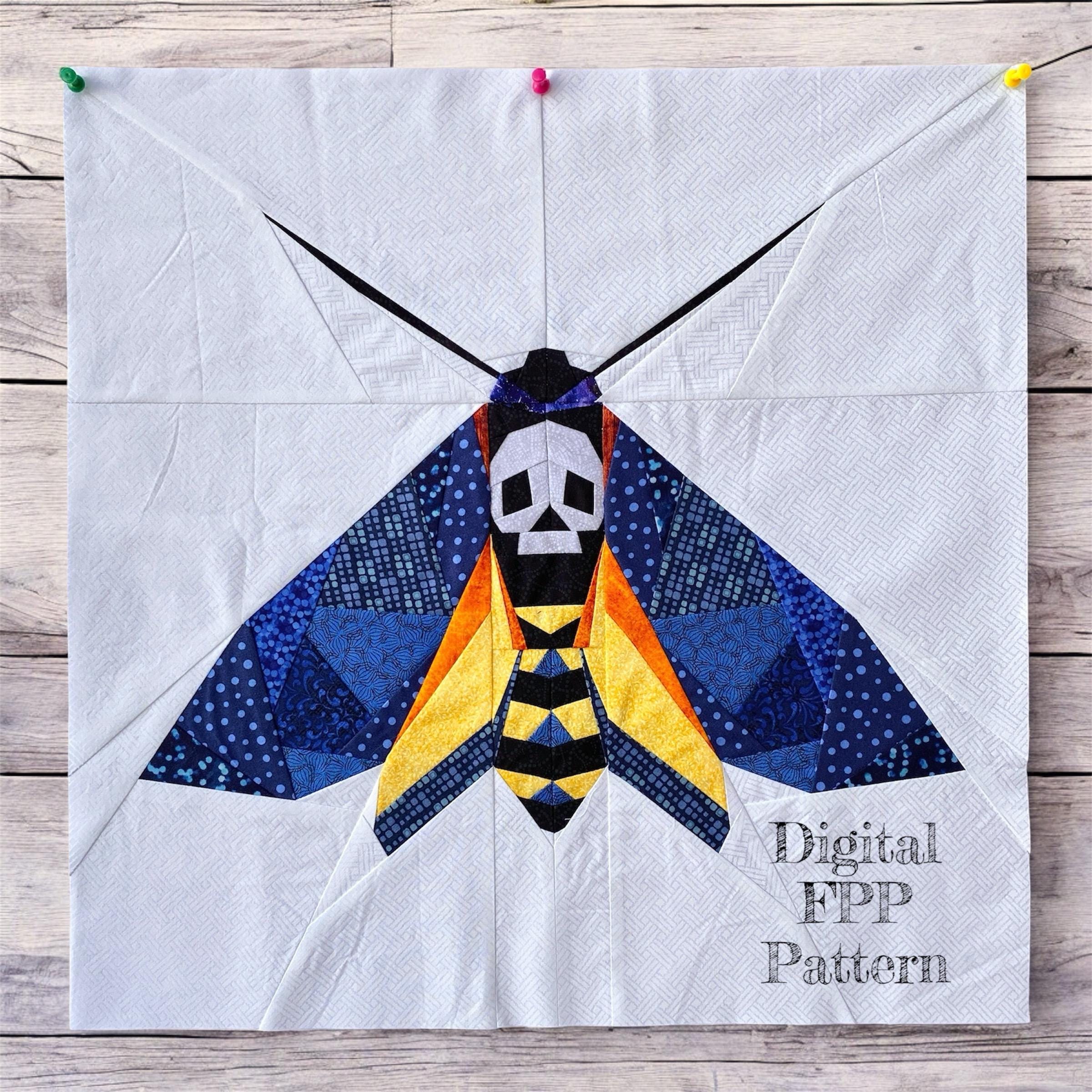 Death Moth Quilt/Quilt Block Pattern, Foundation Paper Piecing (PDF Download)