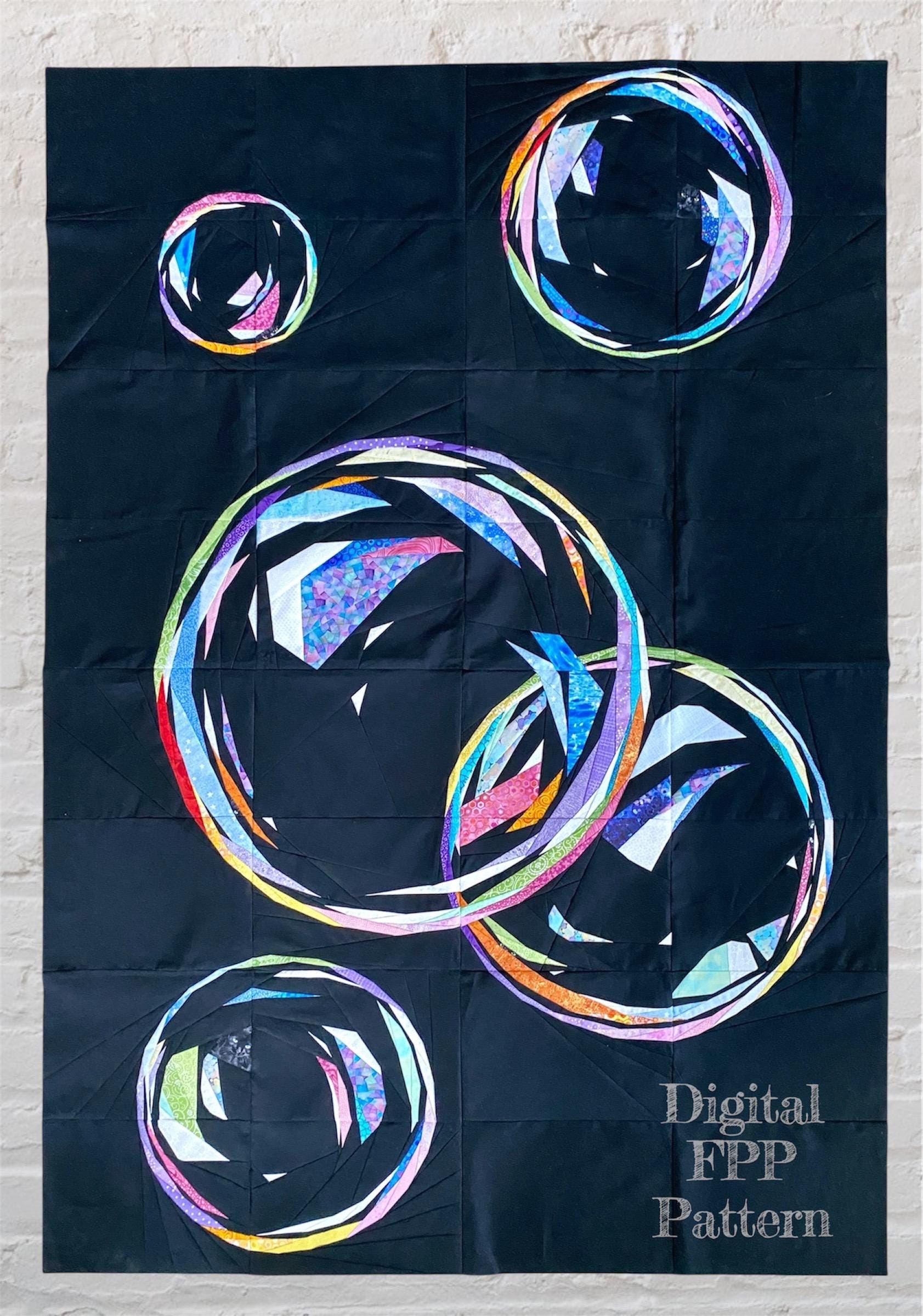 Patchwork Bubbles Quilt Pattern, Foundation Paper Piecing (PDF Download)