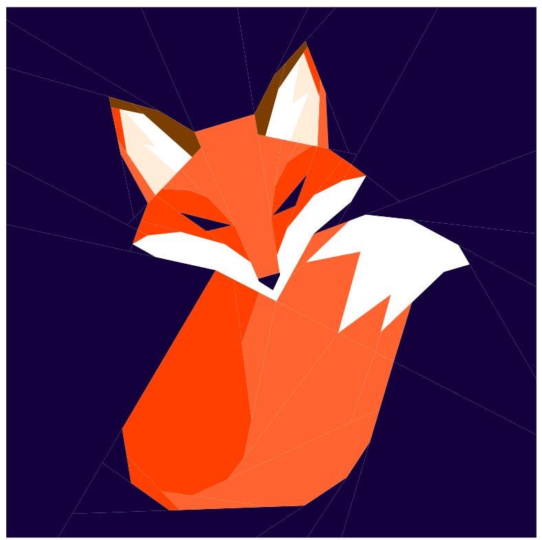 Mr Fox Quilt Block Pattern, Foundation Paper Piecing (PDF Download)