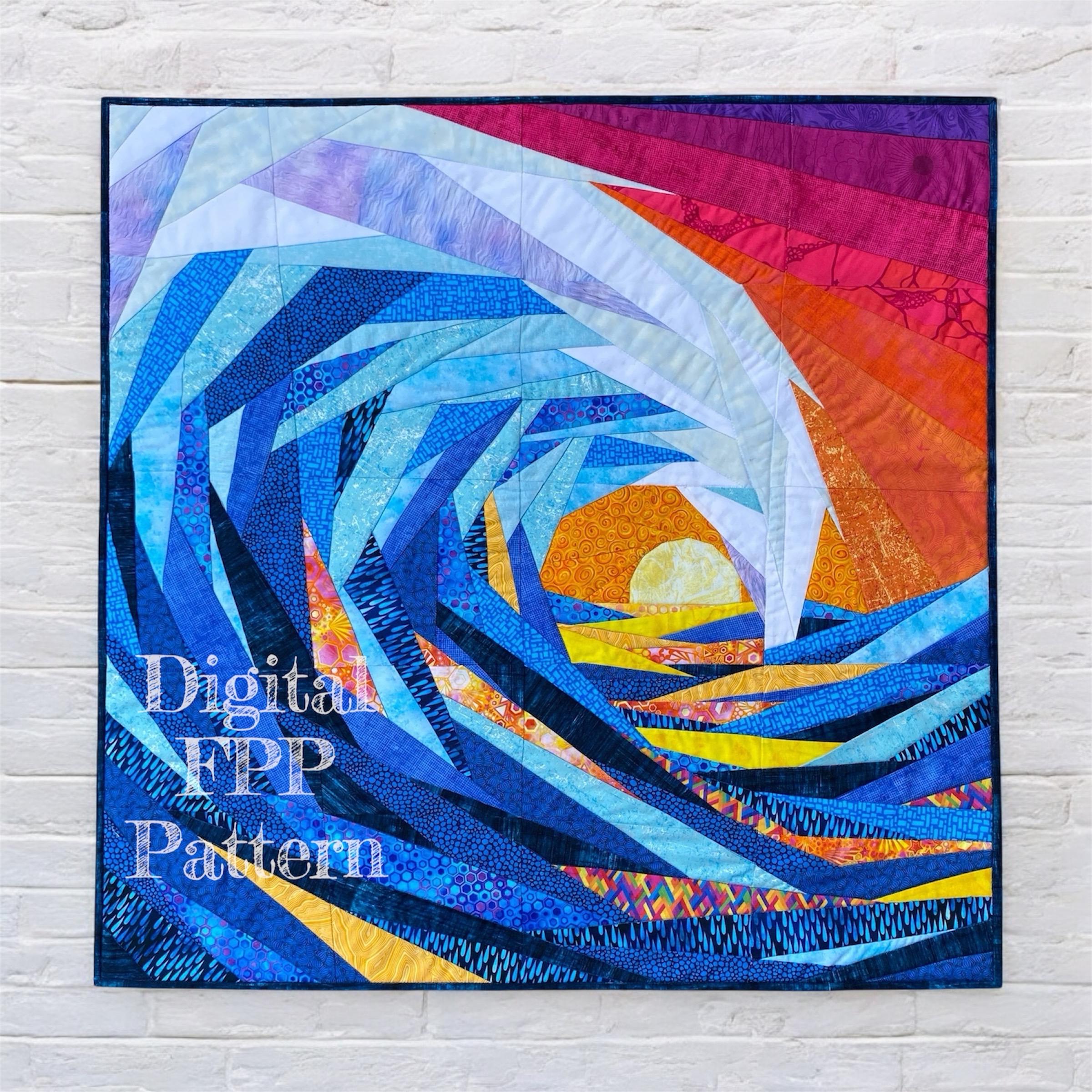 Ocean Sunset Wall Quilt Pattern, Foundation Paper Piecing (PDF Download)