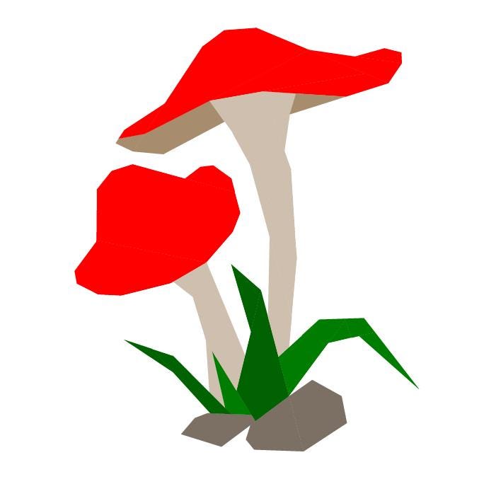 Redcap Shrooms Quilt Block Pattern, Foundation Paper Piecing (PDF Download)