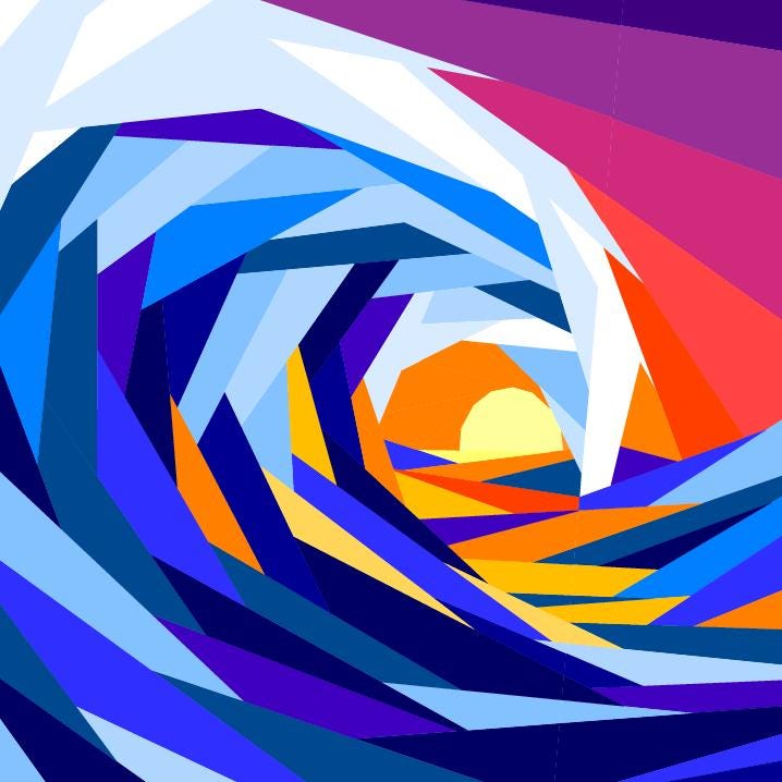 Ocean Sunset Mini Quilt Pattern, Foundation Paper Piecing (PDF Download)