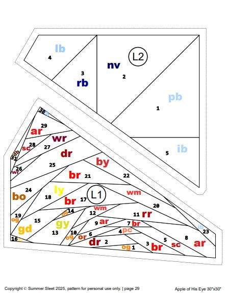 Apple of His Eye Wall Quilt Pattern, Foundation Paper Piecing (PDF Download)