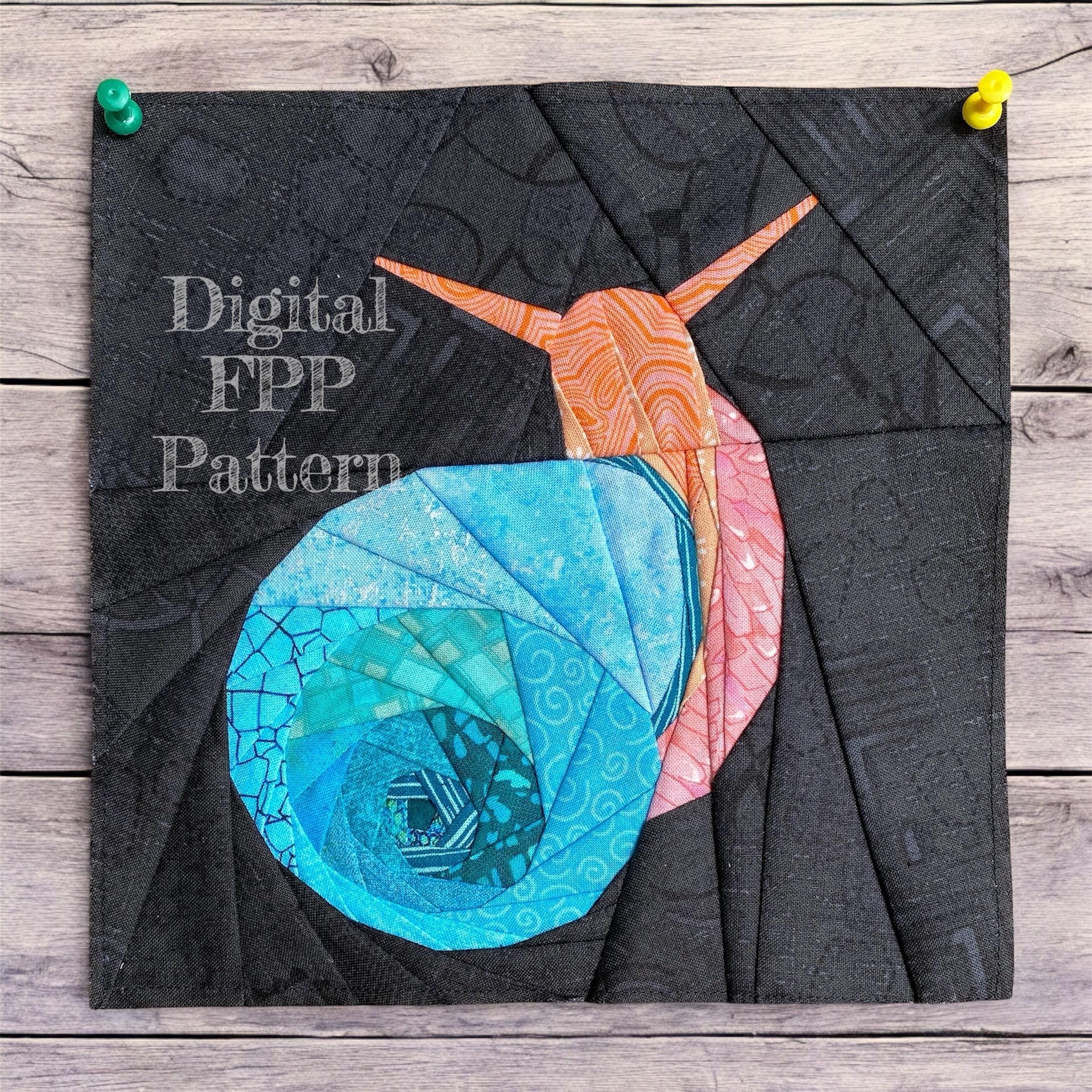 Sunny Snail Quilt Block Pattern, Foundation Paper Piecing (PDF Download)