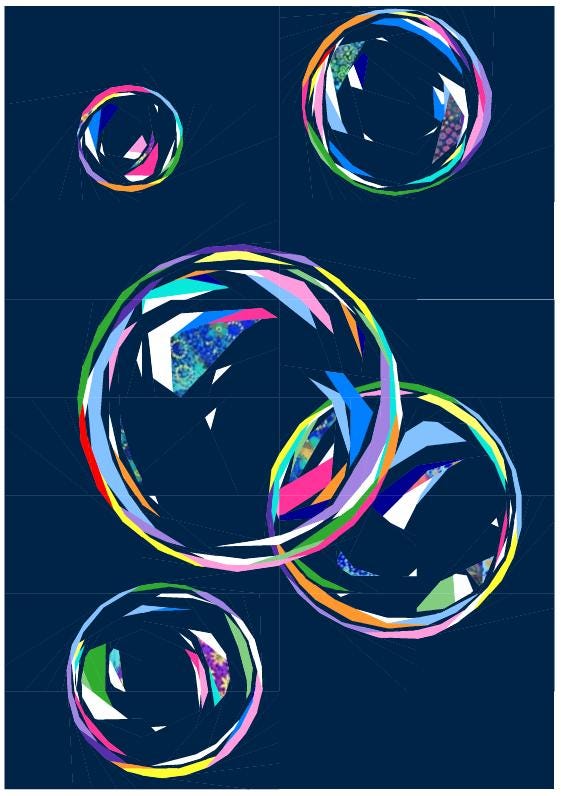 Patchwork Bubbles Quilt Pattern, Foundation Paper Piecing (PDF Download)