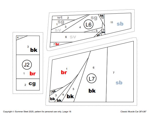 67 Chevy Camaro Classic Muscle Car Wall Quilt Pattern: Foundation Paper Piecing, for Row By Row Fabric License Plate (PDF Download)