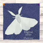 White Moth Quilt Block Pattern, Foundation Paper Piecing (PDF Download)