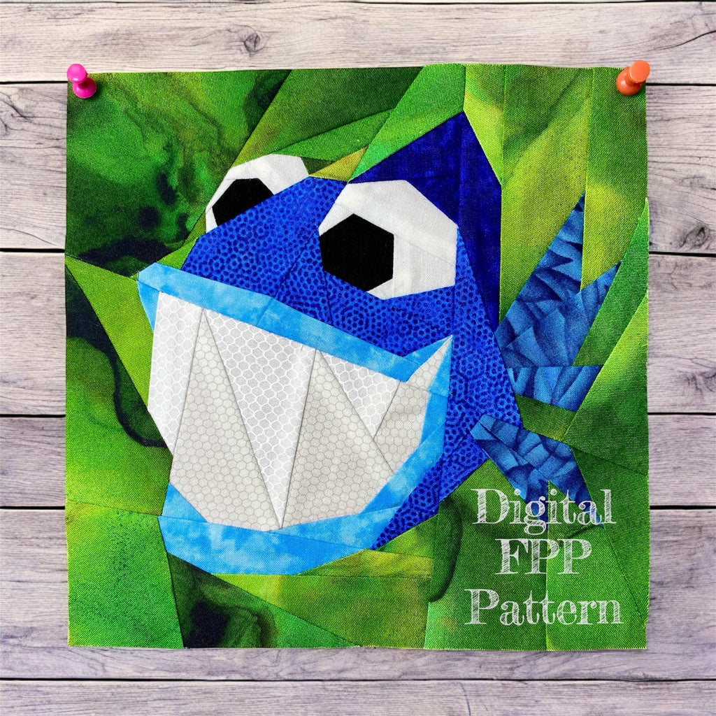 Piranha Fish Quilt Block Pattern, Foundation Paper Piecing (PDF Download)