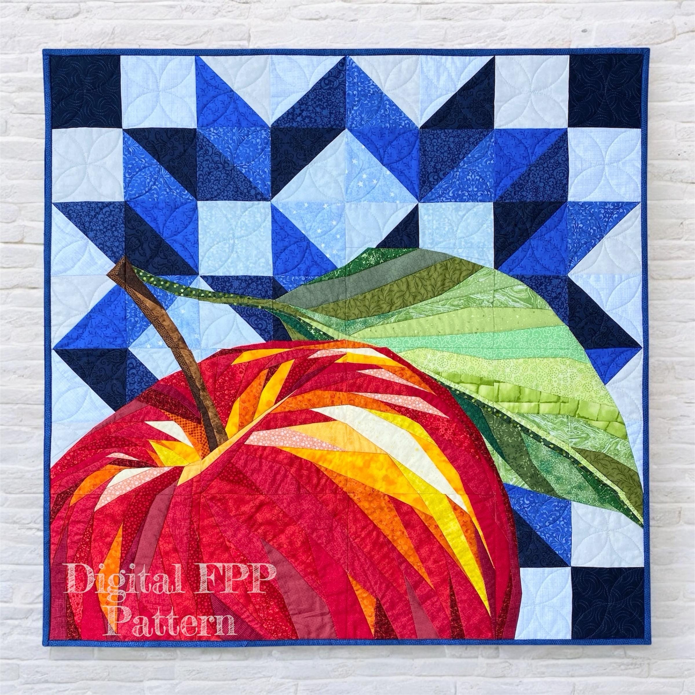 Apple of His Eye Wall Quilt Pattern, Foundation Paper Piecing (PDF Download)