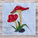Redcap Shrooms Quilt Block Pattern, Foundation Paper Piecing (PDF Download)