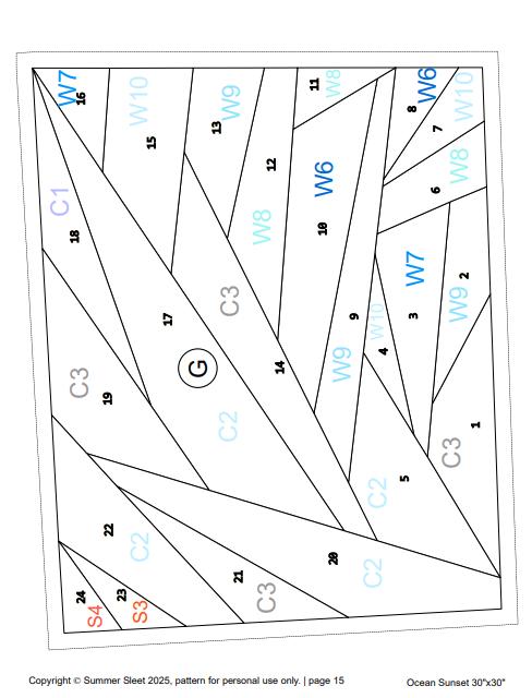 Ocean Sunset Wall Quilt Pattern, Foundation Paper Piecing (PDF Download)