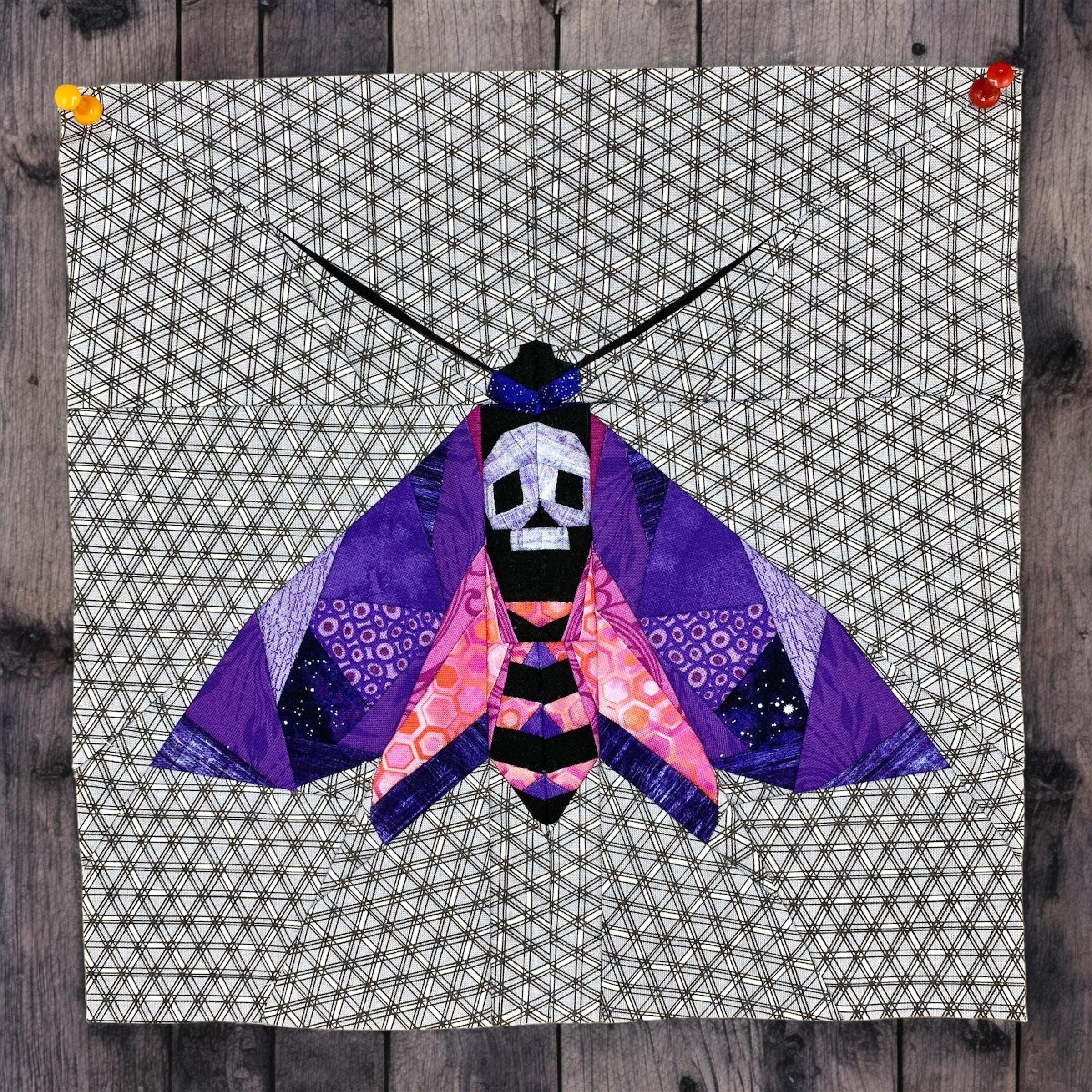 Death Moth Quilt/Quilt Block Pattern, Foundation Paper Piecing (PDF Download)