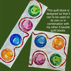 The Blue Bauble FPP Quilt Block Pattern, 12" & 16" Square, Christmas Ornament (PDF Download)