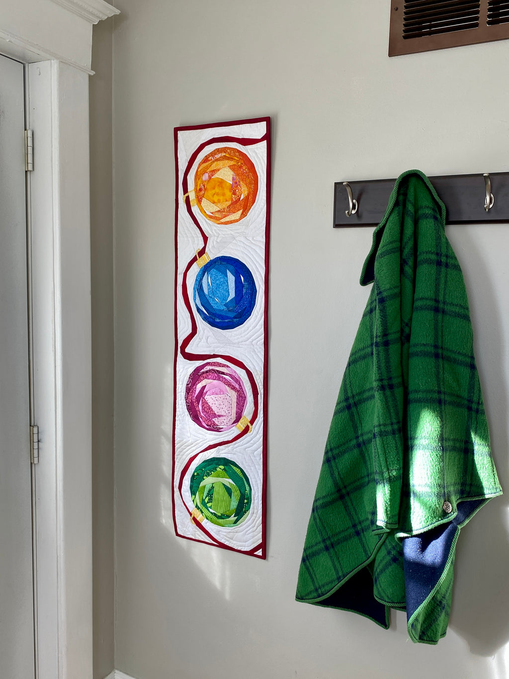 Christmas Baubles FPP Quilt Block Patterns, Set of 4, 12" & 16" Square, Christmas Ornaments (PDF Download)