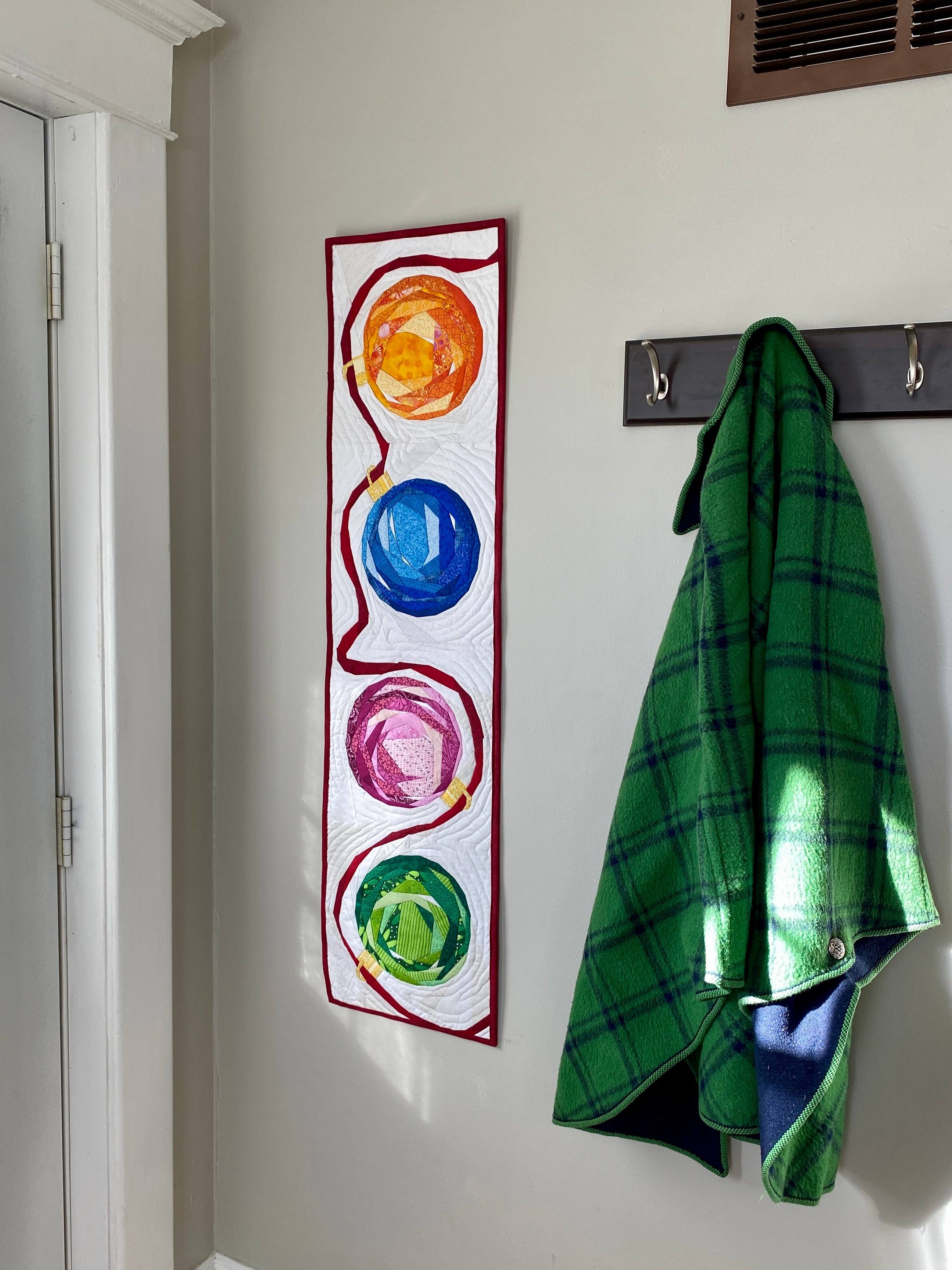 Christmas Baubles FPP Quilt Block Patterns, Set of 4, 12" & 16" Square, Christmas Ornaments (PDF Download)