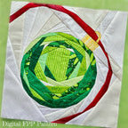 The Green Bauble FPP Quilt Block Pattern, 12" & 16" Square, Christmas Ornament (PDF Download)