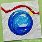 The Blue Bauble FPP Quilt Block Pattern, 12" & 16" Square, Christmas Ornament (PDF Download)