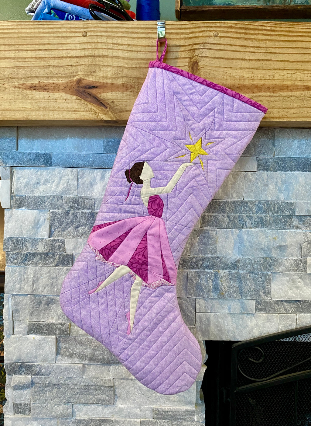 En Pointe FPP Quilted Christmas Stocking Pattern: Foundation Paper Piecing (PDF Download)