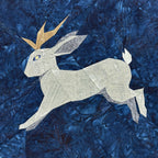 Stag-rabbit and Stag-bunny, 2 Jackalope Quilt Block Patterns (2 PDF Downloads)