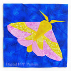Rosy Maple Moth Quilt Block Pattern (PDF Download)