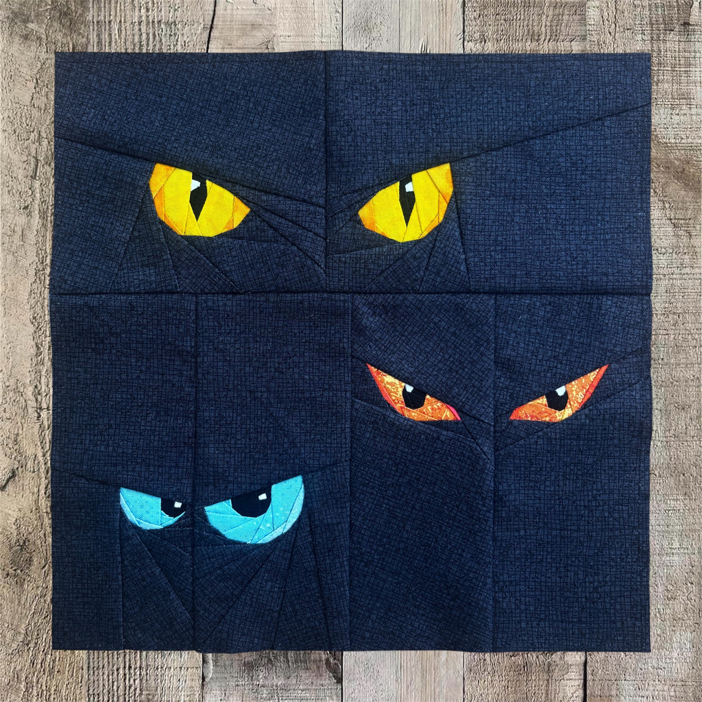 Eyes in the Dark Quilt Block Pattern (PDF Download)