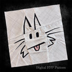 Blep Cat Doodle Quilt Block Pattern (PDF Download)