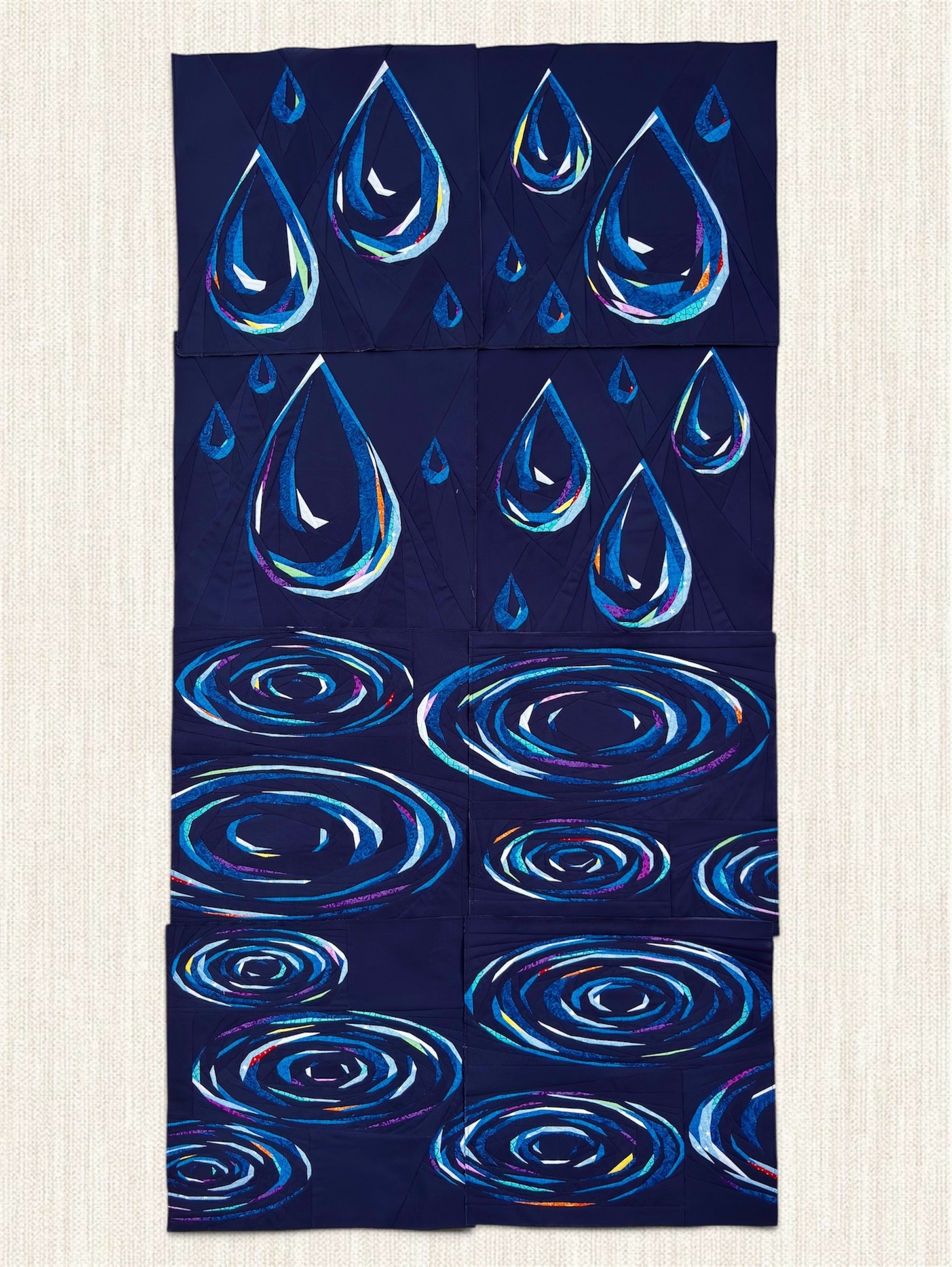 Water Ripples and Rain Drops FPP Quilt Blocks Pattern Bundle