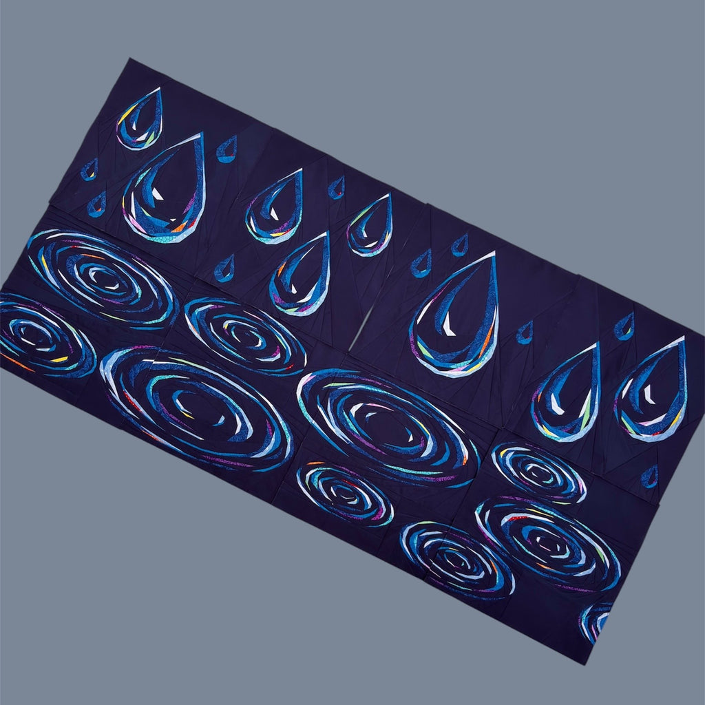 Water Ripples and Rain Drops FPP Quilt Blocks Pattern Bundle