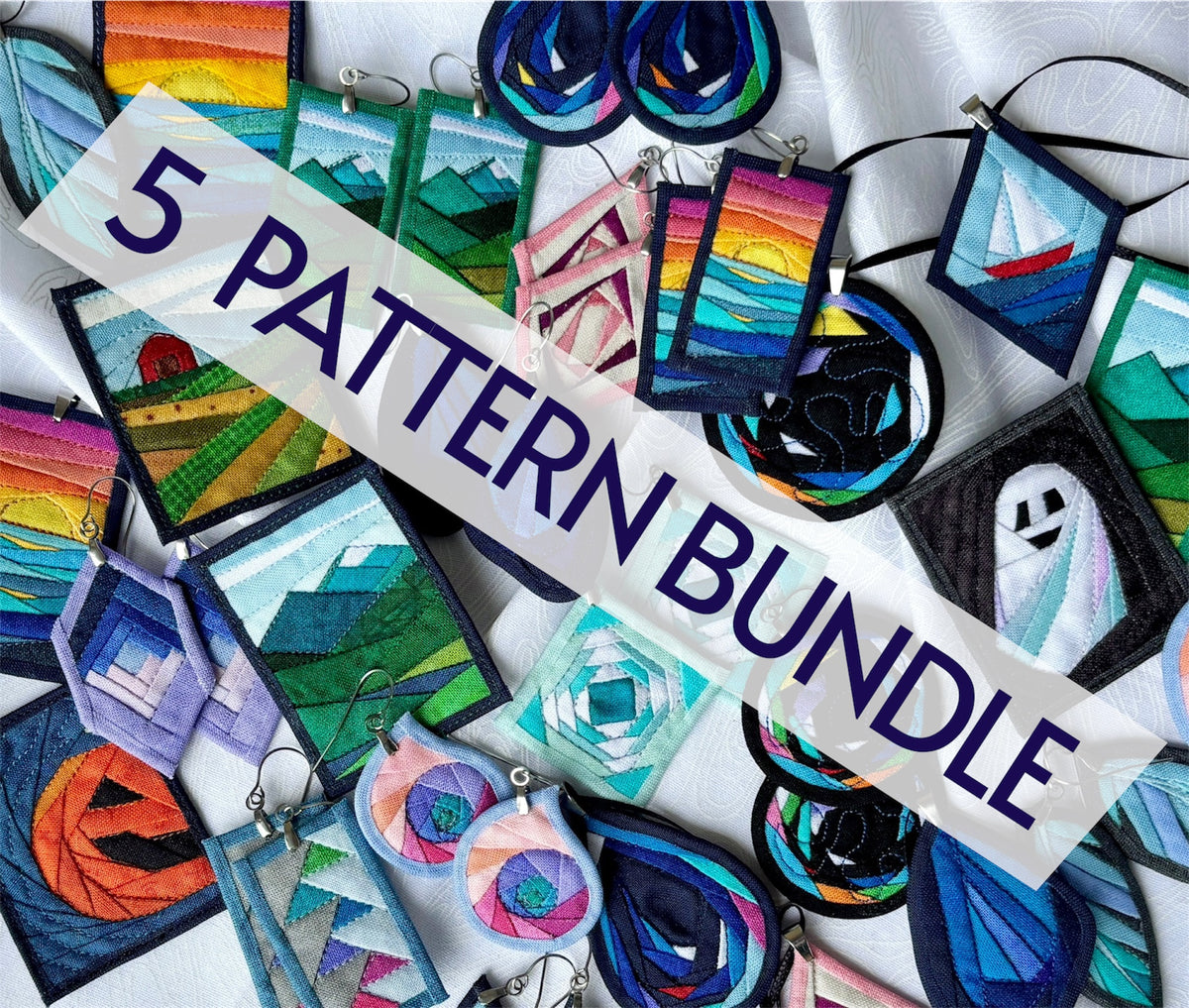 5 pdf Micro Quilt Pattern bundle (Digital Downloads)