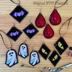 Quilty & Creepy Quilt Jewelry Pendant Pattern, Single Section FPP (Digital Download)