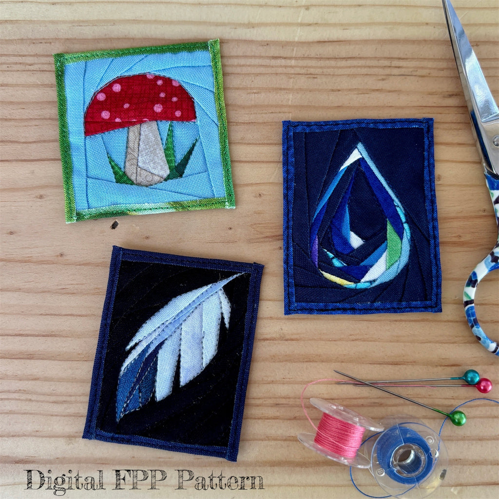 a Tiny Nature Micro Quilt Pattern, Single Section Foundation FPP (Digital Download)
