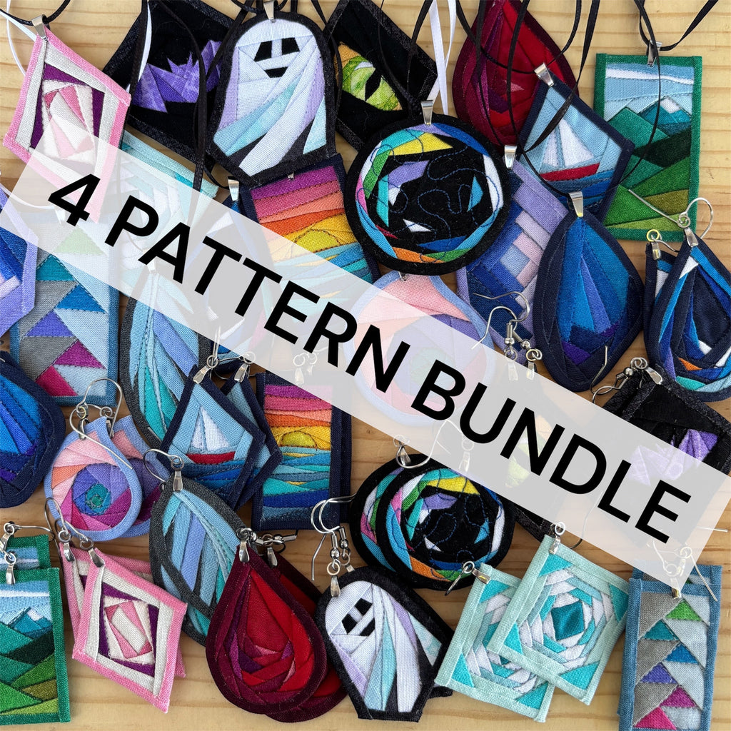 4 pdf Quilt Jewelry Pendants Pattern bundle (Digital Downloads)
