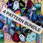 4 pdf Quilt Jewelry Pendants Pattern bundle (Digital Downloads)