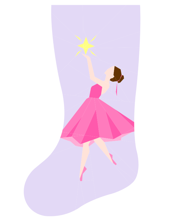 En Pointe FPP Quilted Christmas Stocking Pattern: Foundation Paper Piecing (PDF Download)