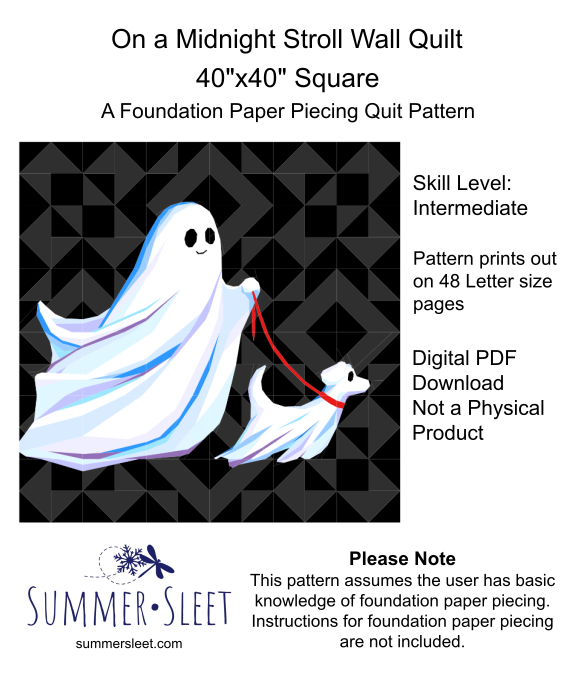 On a Midnight Stroll Quilt Pattern, Foundation Paper Piecing (PDF Download)