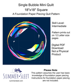 Single Bubble Mini Quilt Pattern, Foundation Paper Piecing (PDF Download)