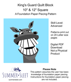 King's Guard Quilt Block Pattern, Foundation Paper Piecing (PDF Download)