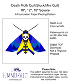 Death Moth Quilt/Quilt Block Pattern, Foundation Paper Piecing (PDF Download)