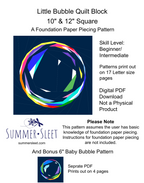 Little Bubble Quilt Block Pattern and Bonus Baby Bubble Pattern, Foundation Paper Piecing (PDF Download)