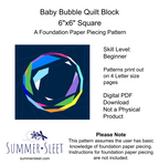 Free Baby Bubble 6" Quilt Block Pattern, Foundation Paper Piecing (PDF Download)