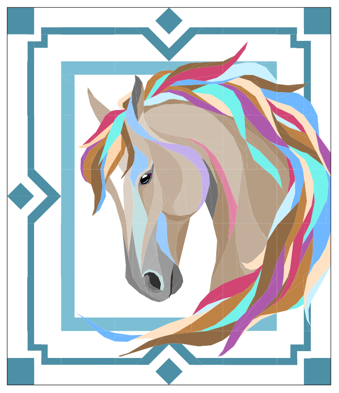 Colors of the Wind Horse Quilt Pattern, Foundation Paper Piecing (pdf Download)