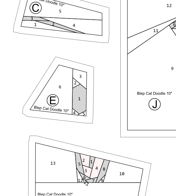 Blep Cat Doodle Quilt Block Pattern (PDF Download)