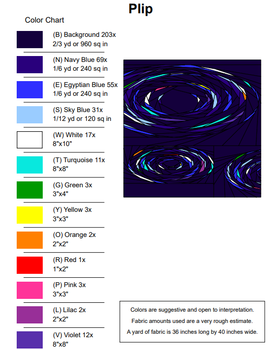 14" Water Ripples FPP Quilt Blocks Pattern, Plink Plip Plop and Plunk (Digital Download)