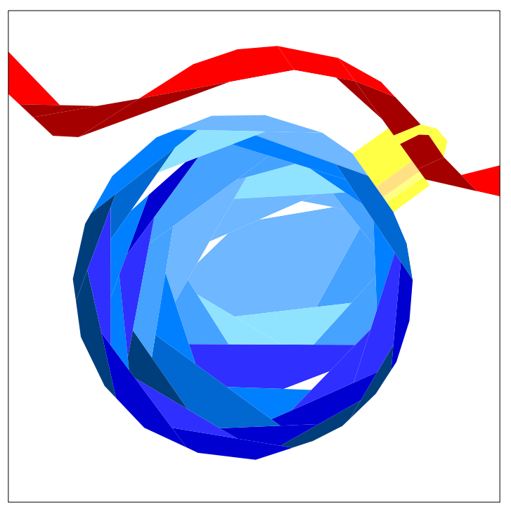 The Blue Bauble FPP Quilt Block Pattern, 12" & 16" Square, Christmas Ornament (PDF Download)