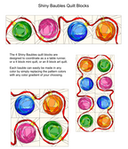 Christmas Baubles FPP Quilt Block Patterns, Set of 4, 12" & 16" Square, Christmas Ornaments (PDF Download)