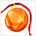 The Orange Bauble FPP Quilt Block Pattern, 12" & 16" Square, Christmas Ornament (PDF Download)