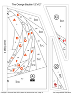 The Orange Bauble FPP Quilt Block Pattern, 12" & 16" Square, Christmas Ornament (PDF Download)