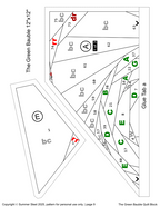 The Green Bauble FPP Quilt Block Pattern, 12" & 16" Square, Christmas Ornament (PDF Download)