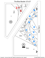 The Blue Bauble FPP Quilt Block Pattern, 12" & 16" Square, Christmas Ornament (PDF Download)