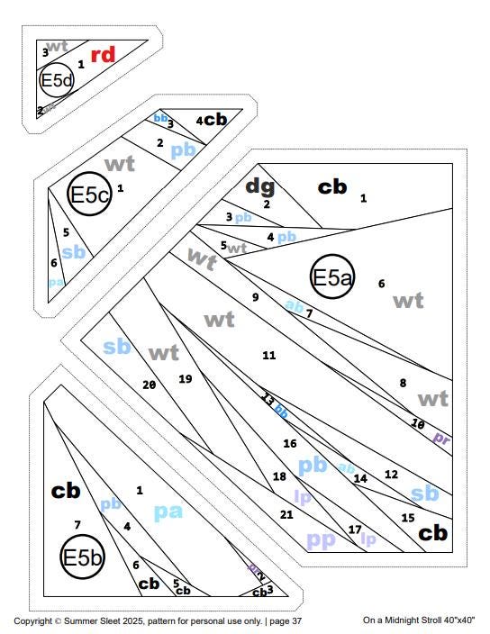 On a Midnight Stroll Quilt Pattern, Foundation Paper Piecing (PDF Download)